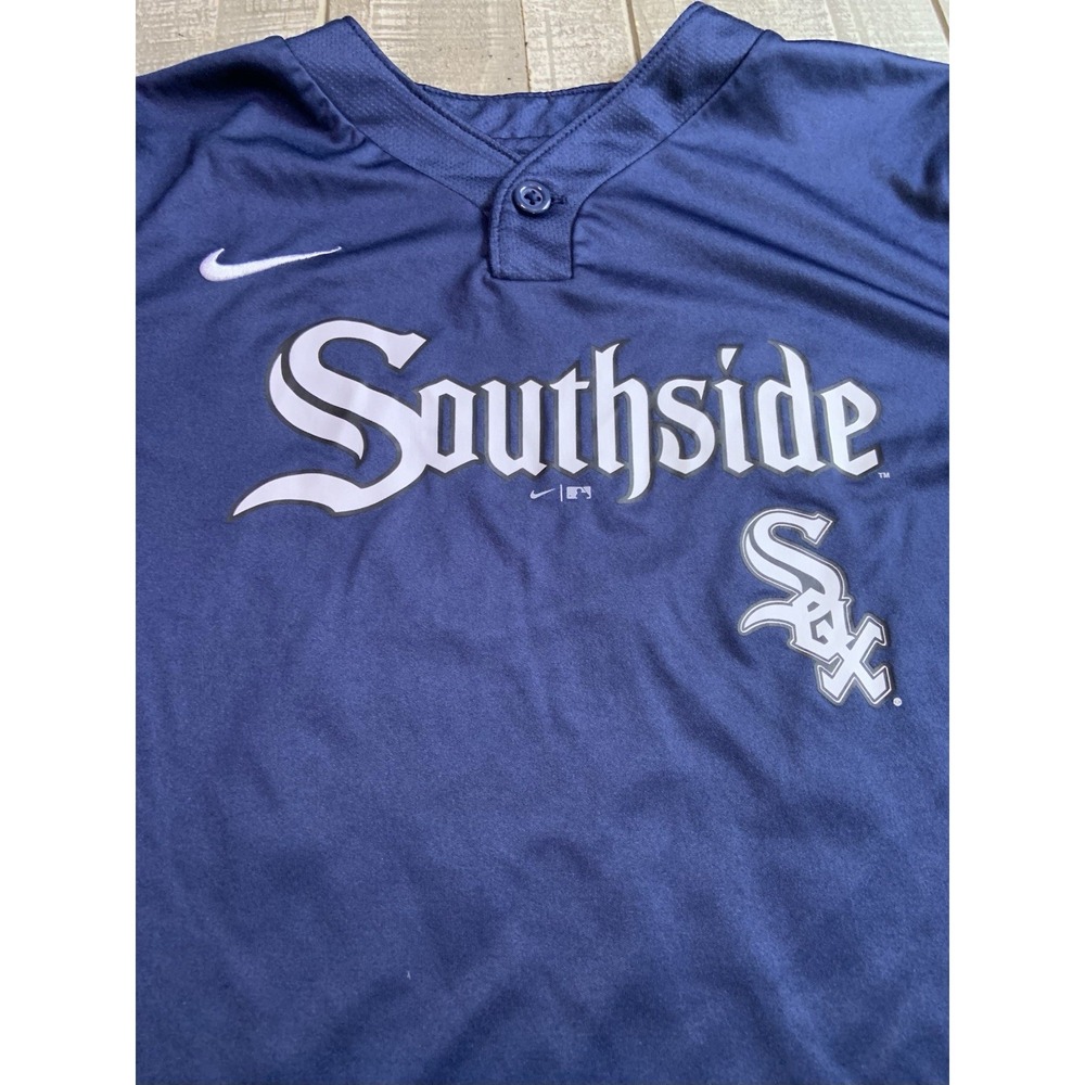 Chicago White Sox Southside MLB Nike Kids Jersey Blue White Sz Medium Santiago